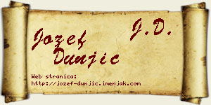 Jožef Dunjić vizit kartica